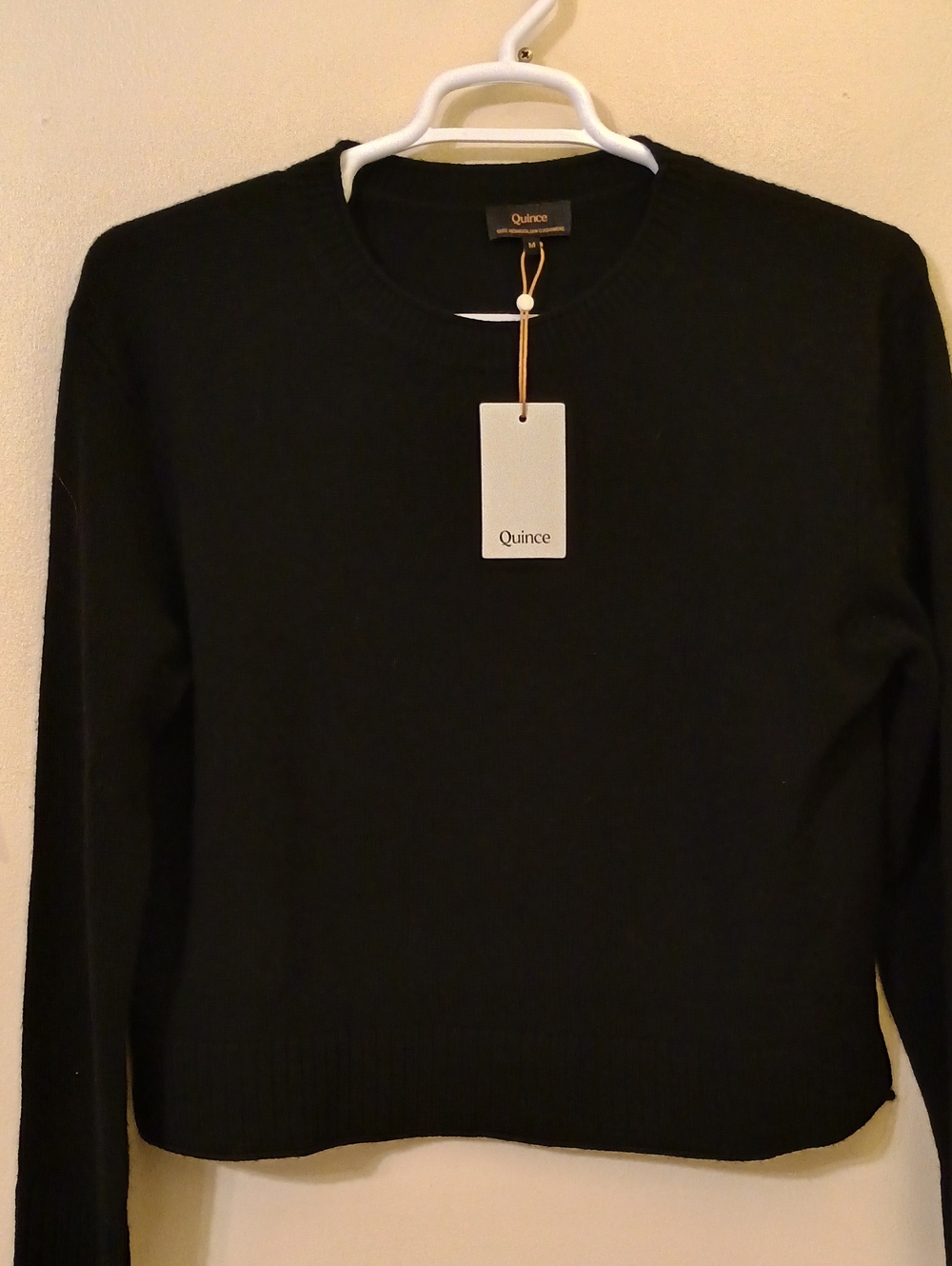 Quince 100% Mongolian Cashmere Boxy Crewneck Sweater Black Medium M NWT